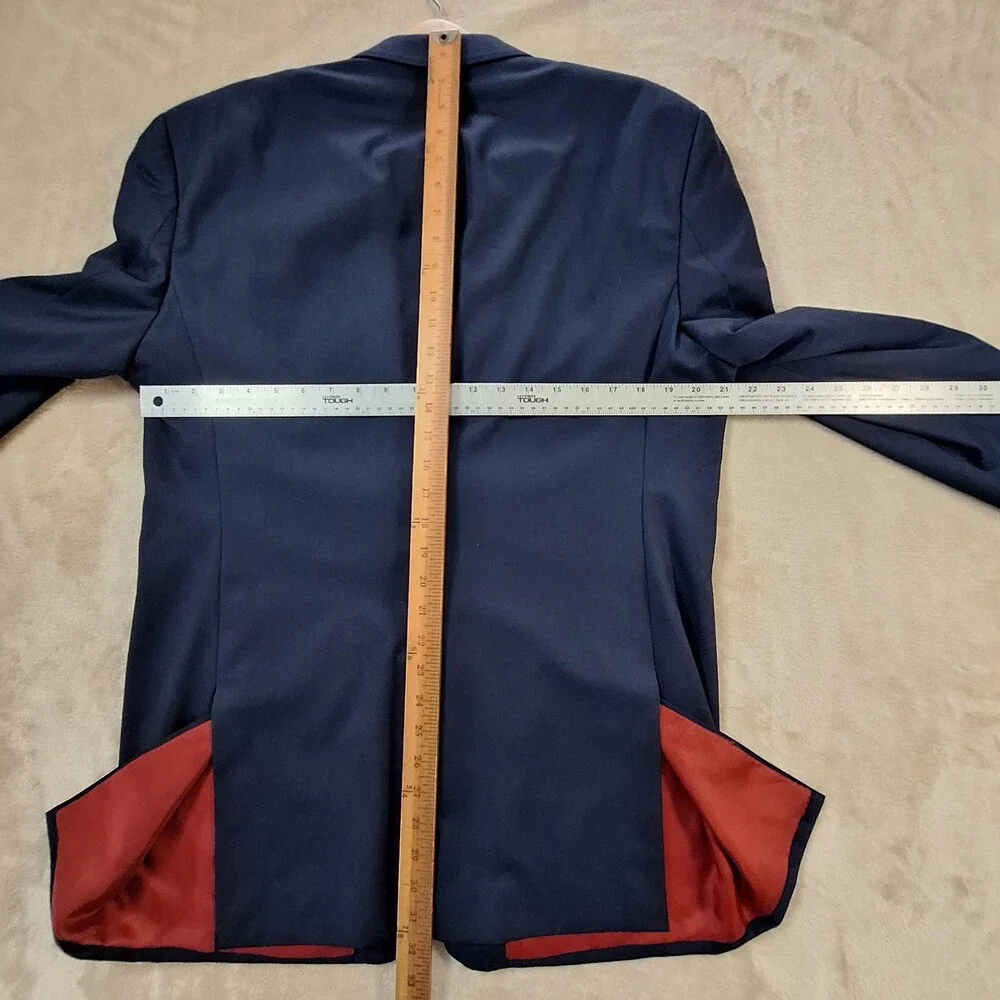 Vaish at Rivoli Blazer Mens Large 44R Navy 2 Button Double Vent Holland & Sherry